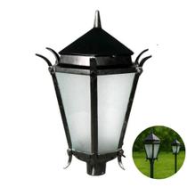 Luminária Colonial para Poste Francesa em Alumínio Área Externa