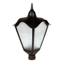 Luminária Colonial para Poste Romana Grande em Alumínio Preto para Jardim Luminárias N. Sra. da Guia