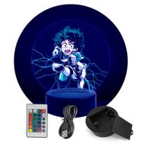 Luminária Colorida Deku My hero Academia - RGB + Controle