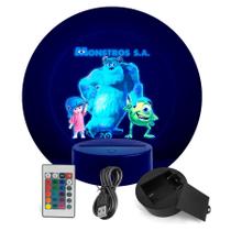 Luminária Colorida Monstros S.A - RGB + Controle