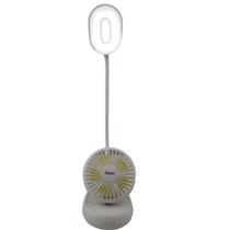 Luminaria Com ventilador Flexivel 2 em 1 Led Abajur de Mesa Sem Fio Ajustavel USB Regulavel 3 intensidades