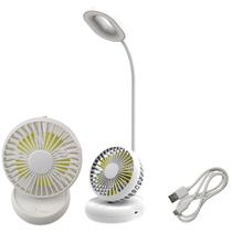 Luminaria Com ventilador Flexivel 2 em 1 Led Abajur de Mesa Sem Fio Ajustavel USB Regulavel 3 intensidades