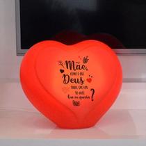Luminária Coração Mãe Deus Sabia Vermelha Luminária Coração Mãe Deus Sabia Vermelha