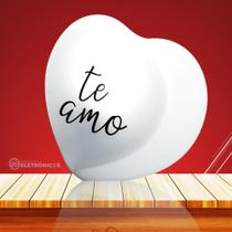 Luminária Coração Te Amo Para Decoração Iluminar Com Lâmpada Cor Branca 10010489B