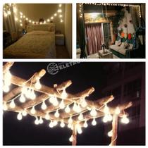 Luminária Cordão Luz Led 20 Bolinhas 5cm Varal Branco Morno Iluminação De Soão João - 608 Luminária Cordão Luz Led 20 Bolinhas 5cm Varal Branco Morno Iluminação De Soão João - 608