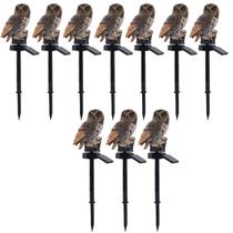 Luminaria Coruja Solar Decoraçao Kit 10 Uni Iluminaçao Led Rua Quintal Varanda Jardim Enfeite Escutura Aves Luminaria Coruja Solar Decoraçao Kit 10 Uni Iluminaçao Led Rua Quintal Varanda Jardim Enfeite Escutura Aves