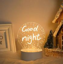 Luminária Criativa de Mesa Quadro de Mensagem LED 3D Decoração