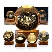 Luminária Cristal 3D Galáxia: D - Astronauta Na Lua 127/220V