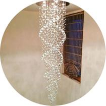 Luminária Cristal Teto Design Sofisticado Vão de Escada Sala