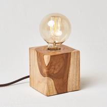 Luminária cubo teca natural Luminária cubo teca natural