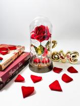 Luminária Cúpula A Bela E A Fera A Rosa Encantada Presente para namorada Luminária Cúpula A Bela E A Fera A Rosa Encantada Presente para namorada