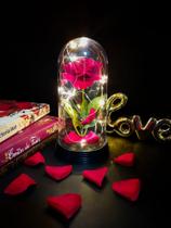 Luminária Cúpula A Bela E A Fera A Rosa Encantada Presente para namorada