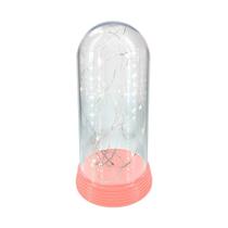 Luminária Cúpula Encantada Com Luzes De Led Base Rosa