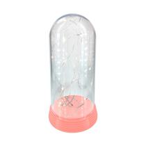 Luminária Cúpula Encantada com luzes de LED Base Rosa
