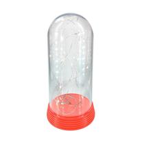 Luminária Cúpula Encantada Com Luzes De Led Base Vermelha