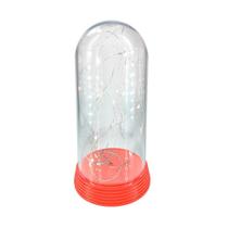 Luminária Cúpula Encantada Com Luzes De Led Base Vermelha