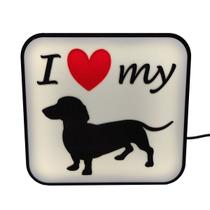 Luminária Dachshund Pet Cachorro Led Abajur Mesa 3D com Fonte Luminária Dachshund Pet Cachorro Led Abajur Mesa 3D com Fonte
