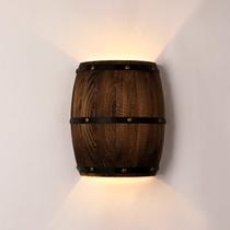 Luminária de arandela de parede Newrays Antique Wood Wine Barrel