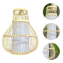 Luminária de Bambu Pendurar Redonda/Onda 30X38cm
