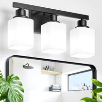 Luminária de banheiro DIKAIDA 3-Light Matte Black Metal