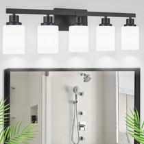 Luminária de banheiro DIKAIDA 30" Matte Black 5-Light Luminária de banheiro DIKAIDA 30" Matte Black 5-Light