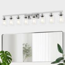 Luminária de banheiro DIKAIDA 52" de níquel escovado de 8 luzes Luminária de banheiro DIKAIDA 52" de níquel escovado de 8 luzes