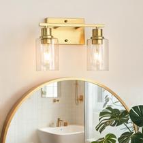 Luminária de banheiro EMONG 2-Light Brushed Brass Vanity Luminária de banheiro EMONG 2-Light Brushed Brass Vanity