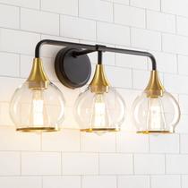 Luminária de banheiro HAHZT 22cm Black Gold 3-Lights