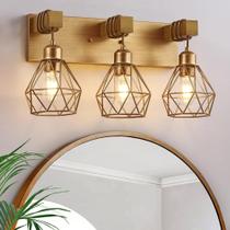 Luminária de banheiro VBitMn 3-Light Gold Rustic Brass