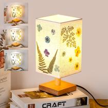 Luminária de cabeceira WSYEAR Pressed Flower feita à mão para decoração de casa Luminária de cabeceira WSYEAR Pressed Flower feita à mão para decoração de casa