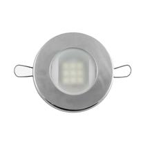 Luminária de Cabine Redonda Inox 9 Leds Branco Frio 24V