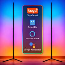 Luminária De Canto Inteligente RGBIC Com Controle Remoto Pelo App Tuya, Cores E Efeitos Ajustáveis