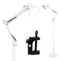 Luminaria de Chao 1,90m Articulada Branca Para Sala Escritório Abajur de Chão Techled Luminaria de Chao 1,90m Articulada Branca Para Sala Escritório Abajur de Chão Techled