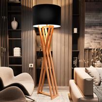 Luminária De Chão Abajur Com Cúpula Pés De Madeira Star