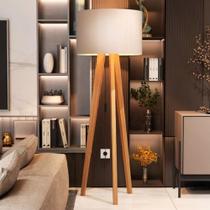 Luminária De Chão Abajur de Sala De Estar Escritório Com Cúpula E Pés De Madeira Mobigu Moderno