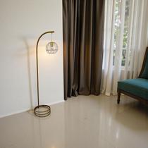Luminária de Chão Abajur Emma Metal Cúpula Aramada Moderno Decorativo Sala Quarto Escritório