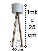 Luminária De Chão Abajur Pés Madeira Recepção Canto 1,25cm de altura