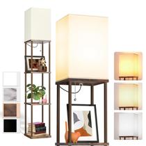 Luminária de chão addlon de 4 camadas com prateleiras 3CCT LED Brown Luminária de chão addlon de 4 camadas com prateleiras 3CCT LED Brown