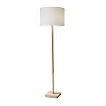Luminária de chão Adesso 149 cm com base de madeira natural White Shade Luminária de chão Adesso 149 cm com base de madeira natural White Shade