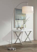 Luminária de Chão Arco 183cm Cora 360 Lighting Níquel Escovado