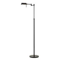 Luminária de chão Benzara 10W LED ajustável com braço giratório preto Luminária de chão Benzara 10W LED ajustável com braço giratório preto
