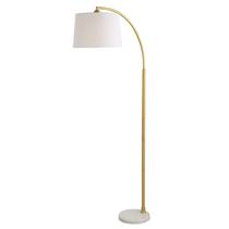 Luminária de chão Benzara 165 cm Arc Marble Base Gold White Luminária de chão Benzara 165 cm Arc Marble Base Gold White