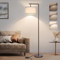 Luminária de chão Boncoo Arc Brown, sombra ajustável, LED regulável Luminária de chão Boncoo Arc Brown, sombra ajustável, LED regulável