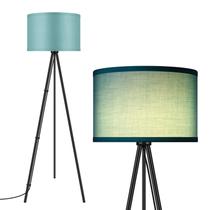 Luminária de Chão BoostArea Tripé com Abajur de Linho Verde 15W LED