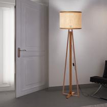 Luminaria de Chão Califórnia D7 Com Detalhes Rose Nos Pés e Cúpula em Tela Sintética Luminaria de Chão Califórnia D7 Com Detalhes Rose Nos Pés e Cúpula em Tela Sintética