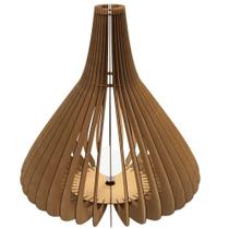 Luminária de Chão Catedral Mdf Cru 70x45cm 100W Bivolt para Interior e Exterior Lenobre