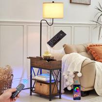 Luminária de chão com tomadas USB Dungoo LED RGB de mesa