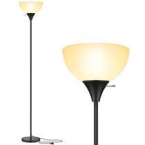 Luminária de chão Coucrek LED Standing Luminárias pretas com abajur branco Luminária de chão Coucrek LED Standing Luminárias pretas com abajur branco