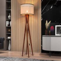 Luminária De Chão Cúpula Madeira quadripé CRISTAL Luxo Luminária De Chão Cúpula Madeira quadripé CRISTAL Luxo