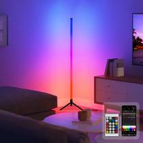 Luminária de chão de canto RGB LED RZJSKJZM com sincronização musical, 16 milhões de cores Luminária de chão de canto RGB LED RZJSKJZM com sincronização musical, 16 milhões de cores